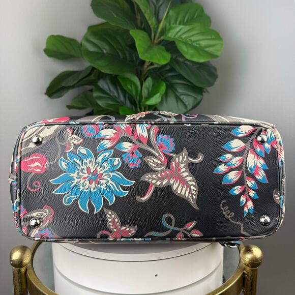 💎✨Authentic Prada Saffiano Floral Print Galleria Front Pocket Tote Black - Picture 5 of 7
